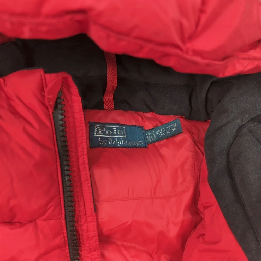 Polo Ralph Lauren Puffer Vest Mens 3XLT Red Down  PRL67 Downhill Alpine Ski